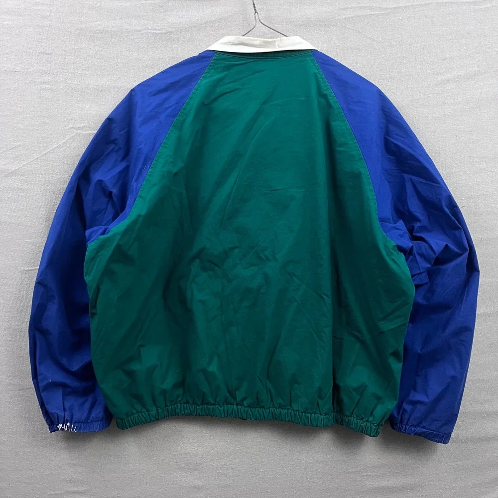 Polo Ralph Lauren Windbreaker‎ XL Green Blue Colorblock Vintage Full Zip Jacket